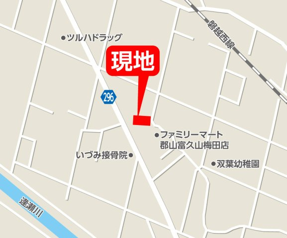 売地　郡山市富久山町10期　南角地　赤木小・郡山五中の地図