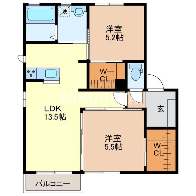 シャーリーメゾンA棟の間取り