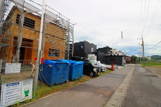 米子市彦名町新築分譲住宅の前面道路含む現地写真|前道も問題なく、見晴らしも良いです〇