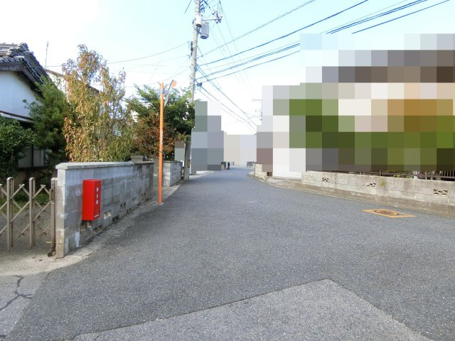 旗ヶ崎3丁目売地（解体更地渡し）２（角地）の前面道路含む現地写真