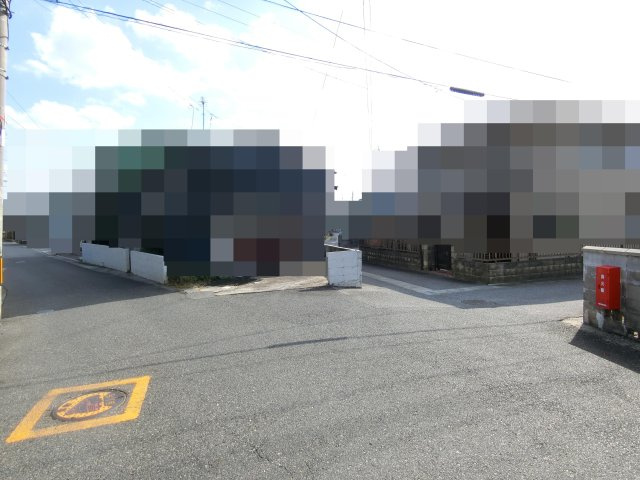 旗ヶ崎3丁目売地（解体更地渡し）２（角地）の前面道路含む現地写真