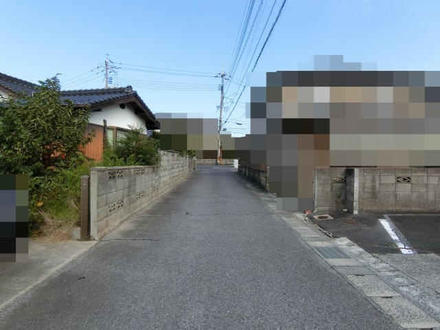 旗ヶ崎3丁目売地（解体更地渡し）２（角地）の前面道路含む現地写真