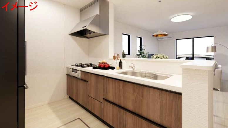 海老名市東柏ヶ谷5丁目新築戸建て　１号棟のキッチン|使いやすいキッチンです