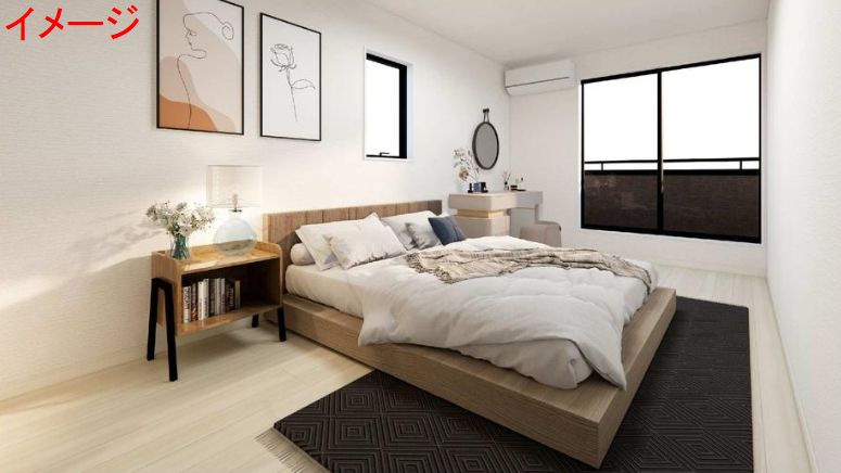 海老名市東柏ヶ谷5丁目新築戸建て　2号棟の寝室|開放的な寝室です