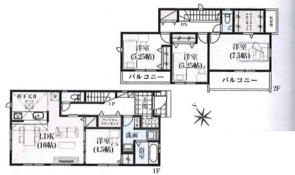 岡崎市矢作町　全3棟・2号棟の間取り|間取り図です