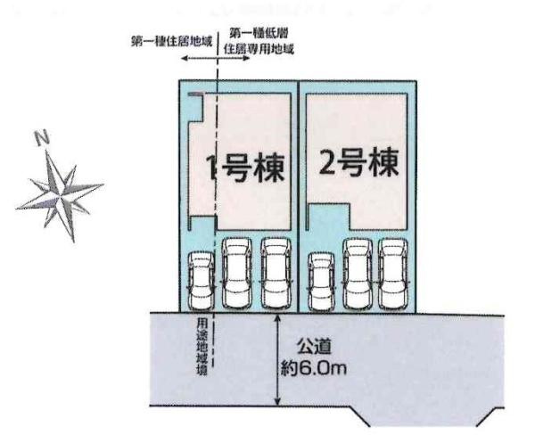 豊田市志賀町高洞　全2棟・1号棟の区画図|1号棟です。