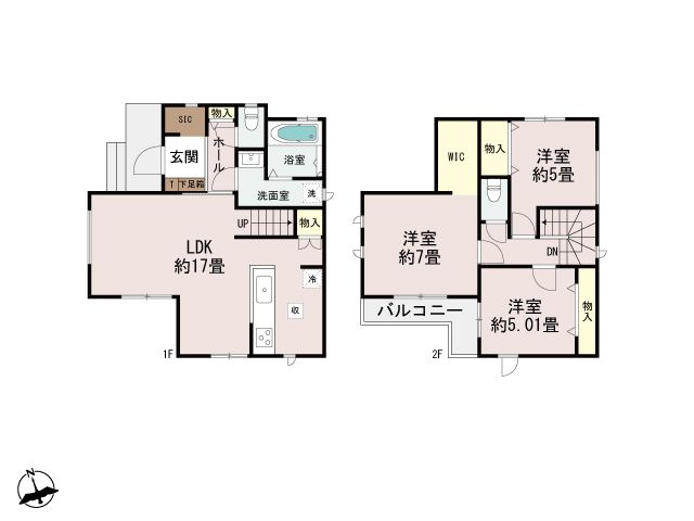 福岡市南区井尻３丁目　新築戸建【A号棟】の間取り