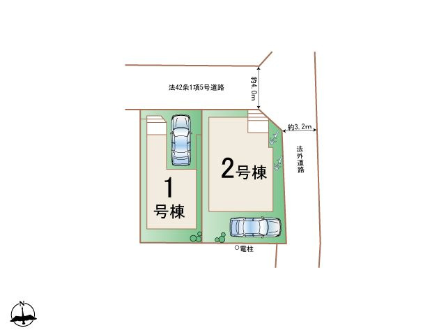 福岡市南区井尻１丁目 　新築戸建【2号棟】の区画図