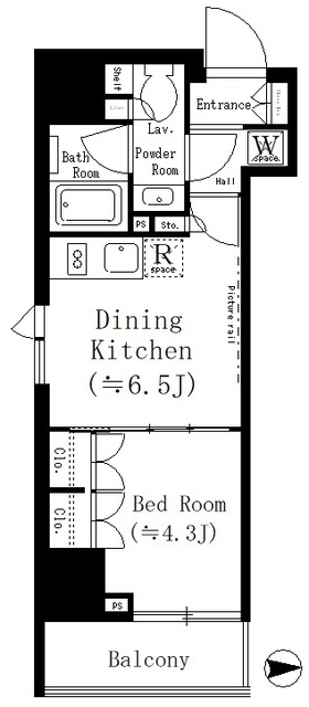 ルフォンプログレ文京湯島の間取り|1DK
