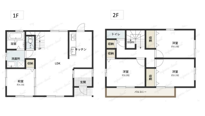 野市町新宮　中古一戸建ての間取り|2600万円　土地面積165.35平方メートル　建物面積96.88平方メートル　4LDK