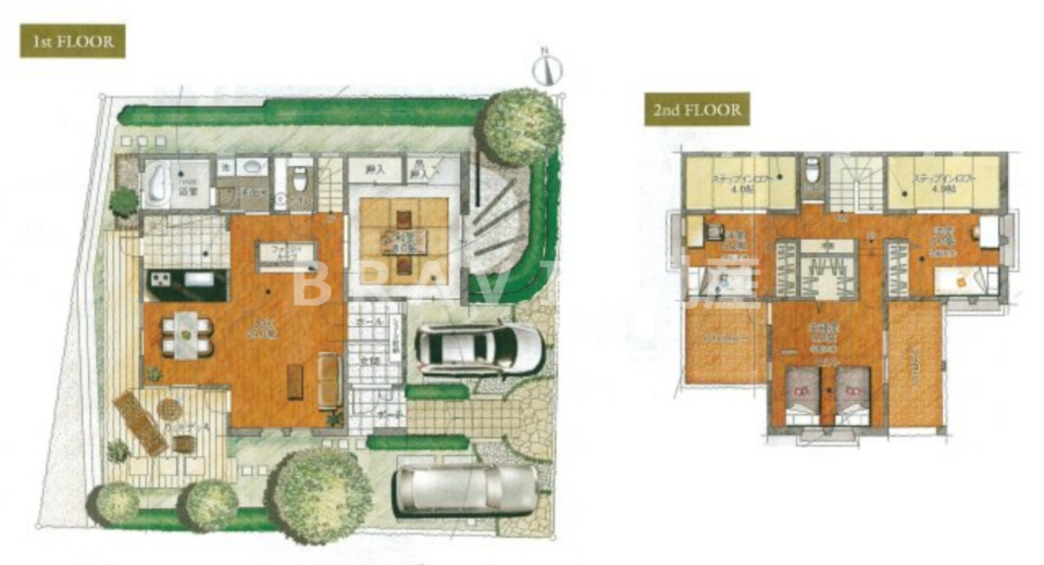 奈良県奈良市藤ノ木台2丁目戸建て　BRAVI不動産の間取り|【奈良県奈良市藤ノ木台2丁目戸建て】間取り