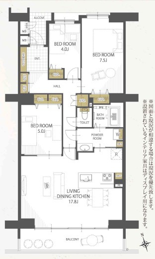 専有面積80.37平米。
LDKはゆとりの17.8帖。
ご家族で暮らせる3LDKのお部屋は新規リノベーション済です♪