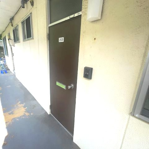 マンション城のバルコニー