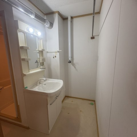 マンション城の洗面所