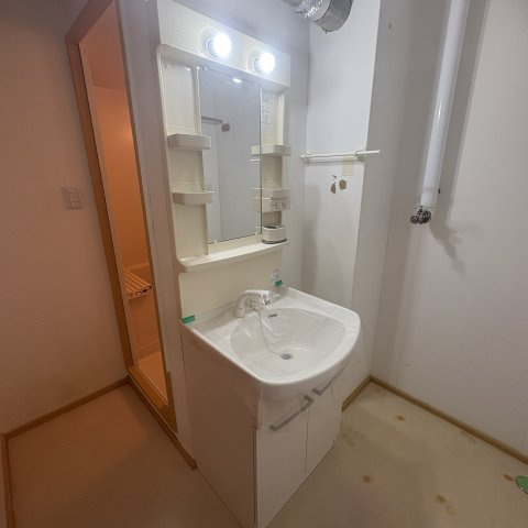 マンション城の洗面所