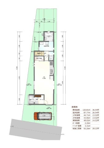 生駒郡斑鳩町龍田3丁目土地2号地(建築条件付)の区画図