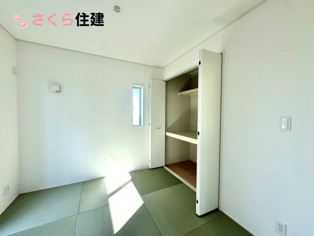 クレイドルガーデン　宇都宮市川田町第6　７号棟の和室|扱いやすくデザイン性の高い畳の和室はお昼寝スペースにしたり、お孫さんが泊まりに来たら客間にもります