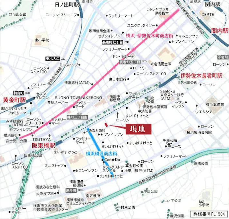 クラリッサレーヴ阪東橋の地図