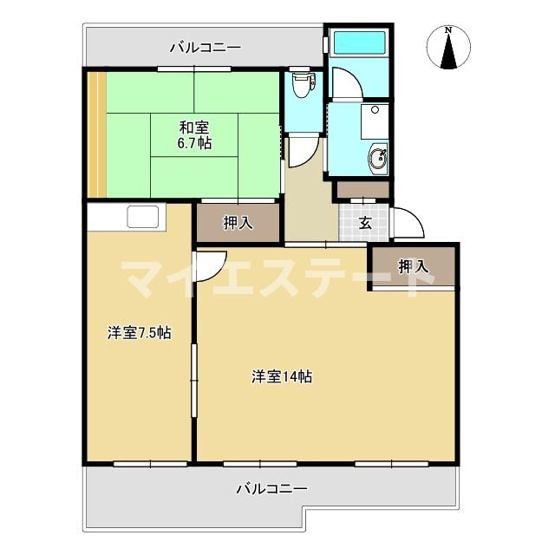【間取り】 | エクセレンス松江