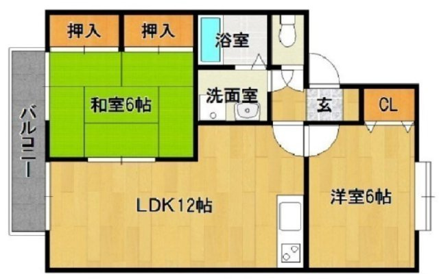 久留米市長門石５丁目のアパートの間取り