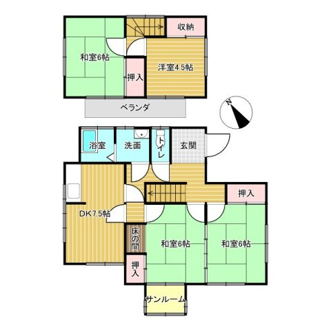 龍ヶ崎市川原代町中古戸建の間取り