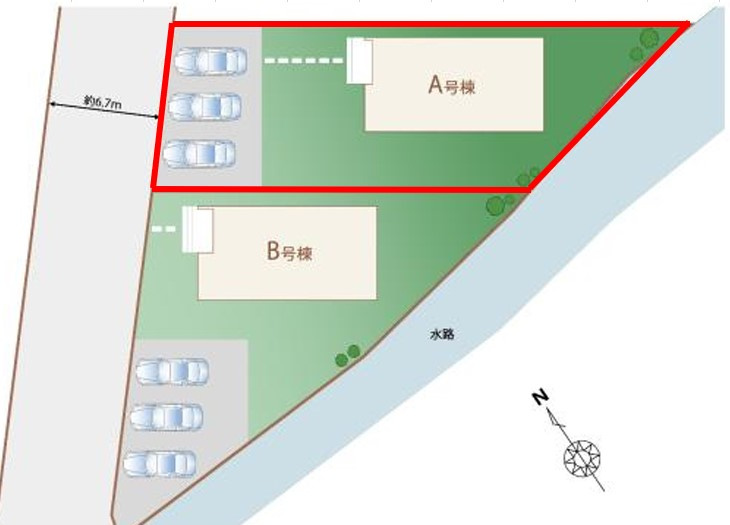 日光市今市1063番　A号棟の区画図|Ａ号棟になります