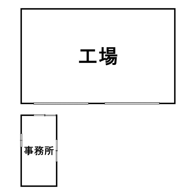 星が浦北１－１－２３貸事務所付工場の外観パース