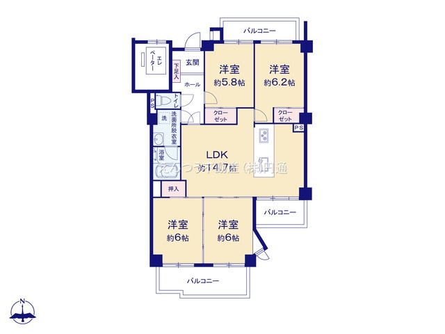 三旺マンション藤森の間取り
