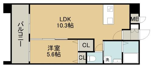 熊本市南区平田２丁目の賃貸マンションの間取り