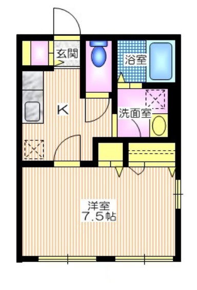 舞岡ハイムの間取り|南東向き角部屋２面採光　広々した洋室７．５帖