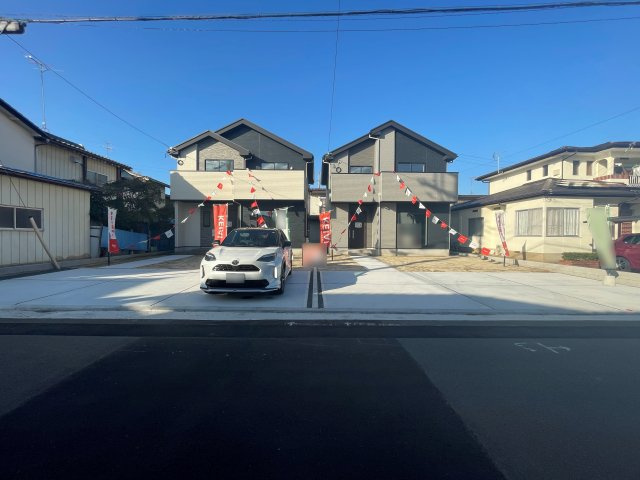 新築戸建・建売　福島市泉　清水小・清水中　ZEH水準住宅の前面道路含む現地写真