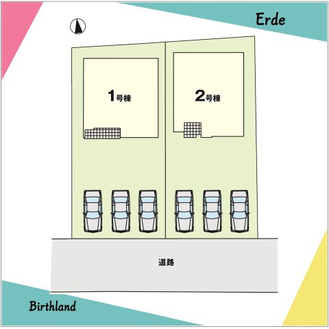 新築戸建・建売　福島市泉　清水小・清水中　ZEH水準住宅の区画図|■敷地面積：179.64㎡　■建物面積：104.52㎡　■駐車スペース3台