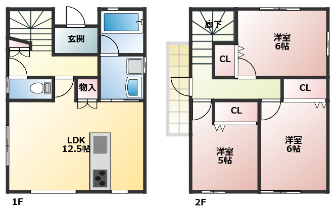 古知野町杉山貸家　B棟の間取り