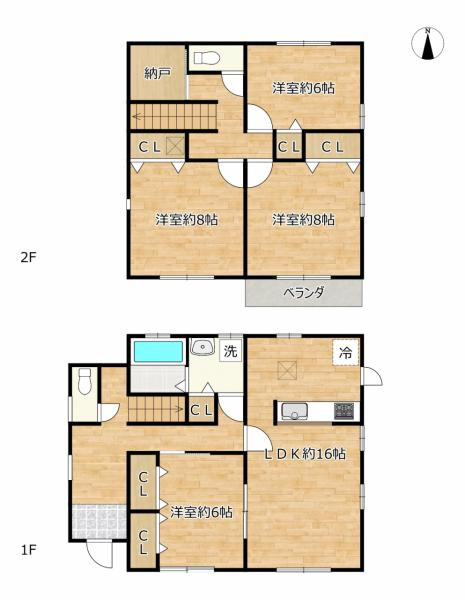下野市石橋　4ＳＬＤＫ　中古住宅の間取り