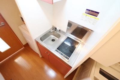 【キッチン】 | レオパレスＮｏｒｔｈＲｉｖｅｒ | ２口コンロ付きラジエントヒータを設置