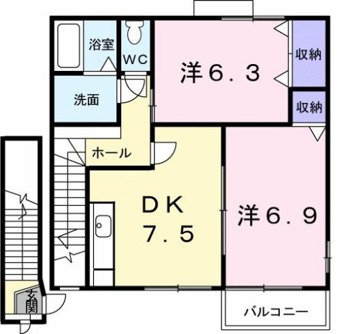 レフィナード朝日台Ａの間取り