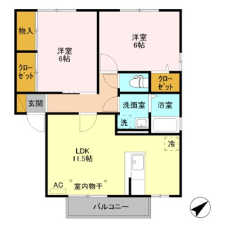 【間取り】 | エスペランサ　Ｄ