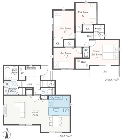 平塚市田村6丁目　新築戸建の間取り