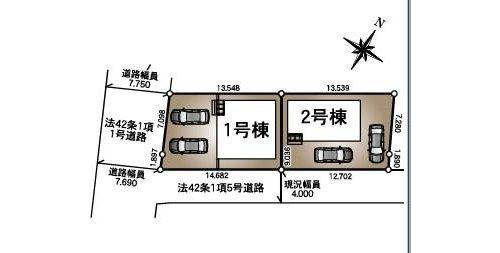 クレイドルガーデン　宇都宮市峰第６　１号棟の区画図|１号棟　　土地面積　126.79㎡（38.35坪）
