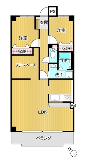 ヴェルシャトー沖野上の間取り