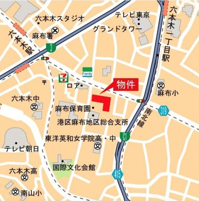 六本木デュープレックスエムズの地図