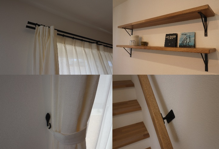 前橋市江木町モデルハウス物件　＃北欧風　＃FIKA　＃16の内装|おしゃれなカーテンレールなど印象的なアイアン