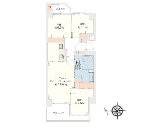 仲町台駅まで9分　3LDK＋W～ミオカステーロ港北イルビアーレ～　
