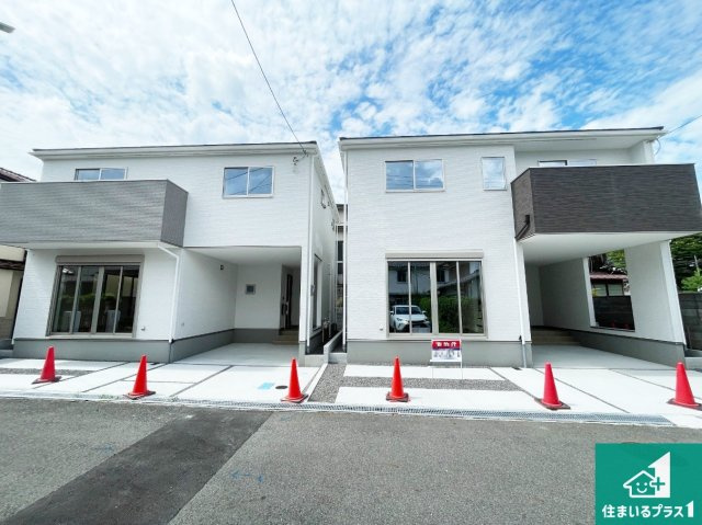 大津市錦織　第1期　新築一戸建ての外観|周辺は落ち着いた街並みの住宅地！子育てがしやすい住環境です！気になることがありましたら、お気軽にお問い合わせください！