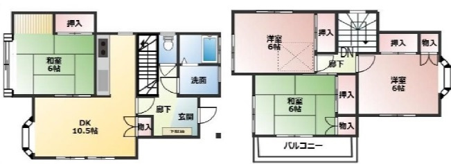 川越市中台元町2丁目　中古戸建　「新河岸系」徒歩24分　敷地28坪　【福原小学区】の間取り
