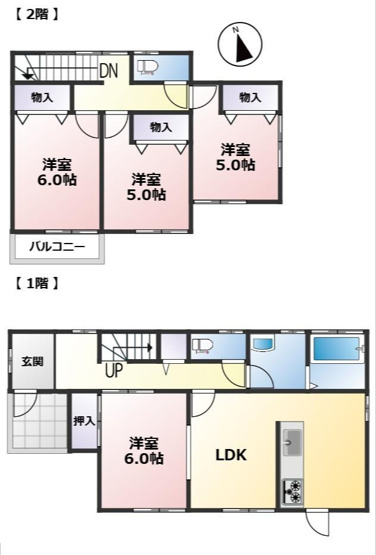 【間取り】 | 大網白里市上貝塚　中古戸建