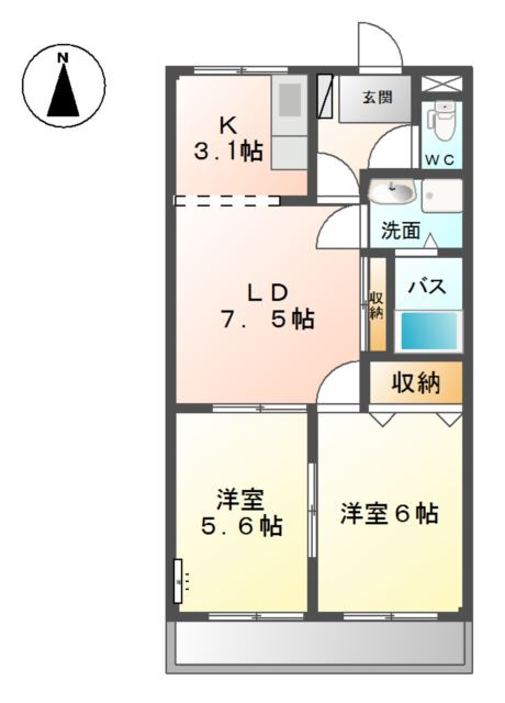 コーポあすかⅠの間取り