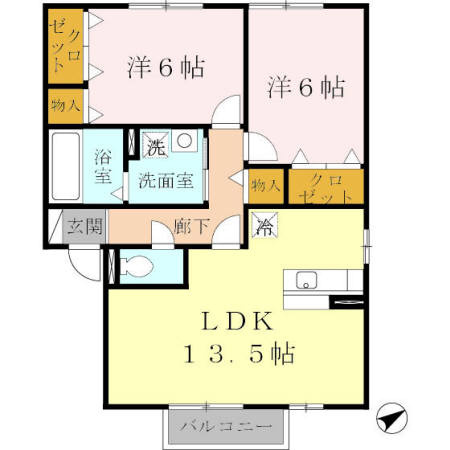 グランモア航 A棟の間取り