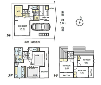 【間取り】 | 北区上十条5丁目　新築戸建　10990万円