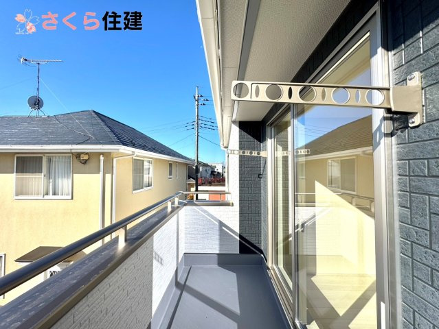 宇都宮宮の内第４　２号棟のバルコニー|家族全員分の布団もゆったり並べられるます♪
